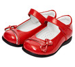 Female red shoes on white background Female red shoes on white background