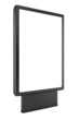 blank black advertising billboard isolated on white background