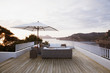 Patio furniture on modern deck