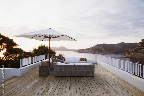 Photo: Patio furniture on modern deck Patio furniture on modern deck