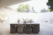Chairs and table in modern dining room