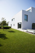 Grassy lawn of modern house