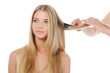Stylist updo young blonde woman Stylist updo young blonde woman
