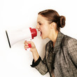 Frau mit Megaphone