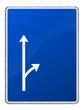 Autobahnschild mit Pfeilen