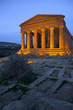 Ancient ruins lit up at night