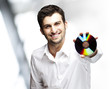 man holding cd man holding cd