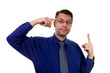 eureka, male nerdy geek has a brainwave eureka, male nerdy geek has a brainwave