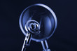 magnifying glass & internet symbol