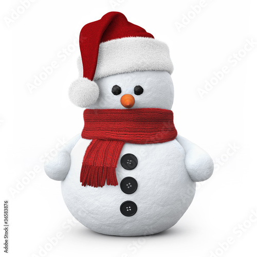 Illustration: Snowman with santa hat Snowman with santa hat