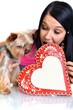 woman with puppy