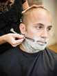 Photo: Shaving at the hair salon Shaving at the hair salon