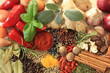 Herbs and spices selection.