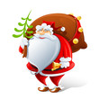 Santa Claus with sack and staff Santa Claus with sack and staff