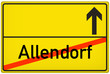 Schild Stadt Allendorf