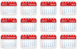 Vector calendar (week starts on Sunday) Vector calendar (week starts on Sunday)