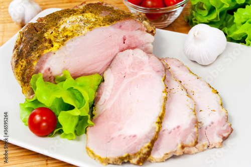 Photo: Pork roasted with spices and garlic Pork roasted with spices and garlic