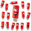 red flash disk with many expressions