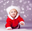 Photo: Christmas baby crawling Christmas baby crawling