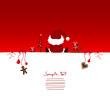 Card Christmas Santa & Symbols Red