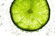 lime slice in water