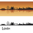 London skyline in orange background in editable vector file
