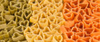 italian flag made from color pasta in shape of heart