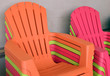 Colorfully Stacked Beach Chairs