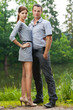 portrait young couple love man woman