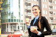 businesswoman with breakfast