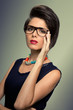 Vintage glasses and hairstyle