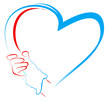 hand holding hand to be heart shape