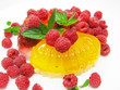 fruit jelly dessert with raspberry fruit jelly dessert with raspberry