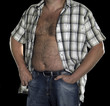 belly of a corpulent man