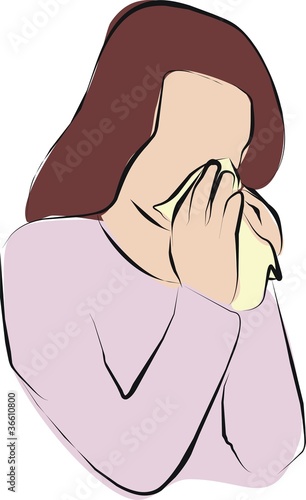 Illustration: woman get a cold woman get a cold