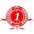 First winner award red label tag symbol illustration First winner award red label tag symbol illustration