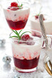 Cranberry dessert with cream Cranberry dessert with cream