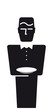 Butler mit leerem Tablett