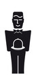 Lächelnder Butler mit Glasglocke