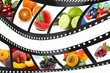 Film strip with many fruits Film strip with many fruits