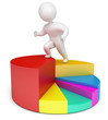 Man climbs up the ladder, the highest stage of development