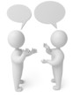 Two men talk amiably, 3d render