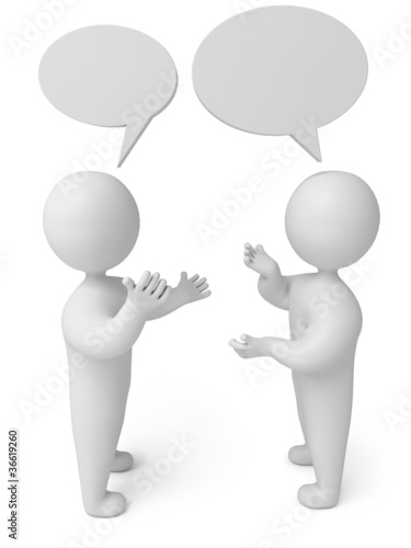 Illustration: Two men talk amiably, 3d render Two men talk amiably, 3d render