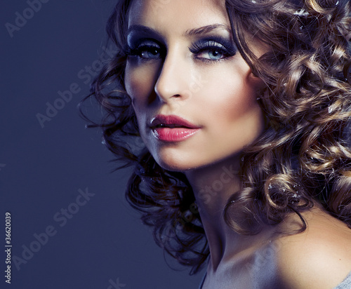 Photo: Fashion Beauty Portrait. Healthy Hair. Hairstyle. Holiday Makeup Fashion Beauty Portrait. Healthy Hair. Hairstyle. Holiday Makeup