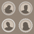 Antique style people avatars