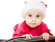 Christmas baby in the suitcase on a white background.