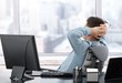 Businessman resting at desk