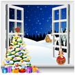 Natale Paesaggio Finestra Aperta-Window on Christmas Landscape