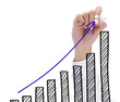 hand drawing growth chart. success business concept