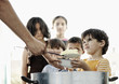 Photo: Hungry children in refugee camp, humanitarian food Hungry children in refugee camp, humanitarian food